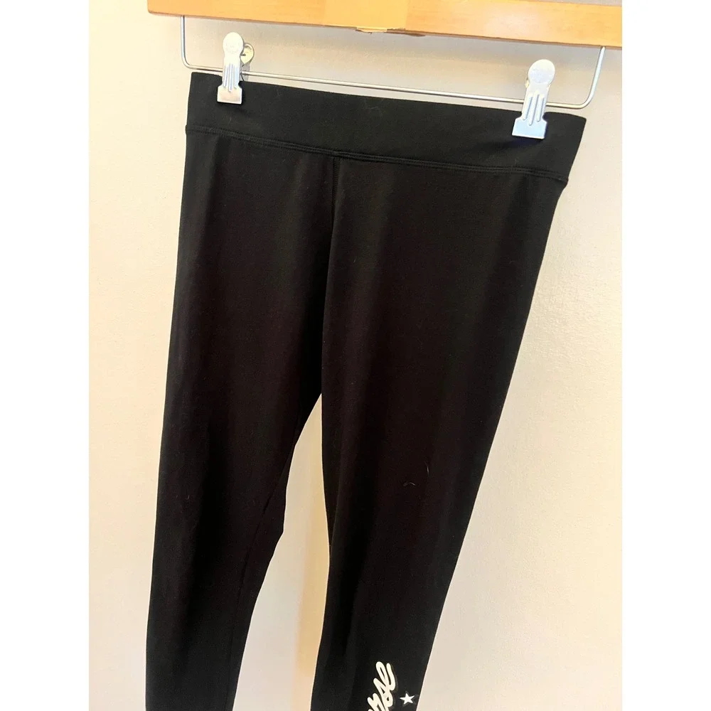 Converse Girls Black Logo Leggings Athletic Tights Size L 12-13 Pants Stretch